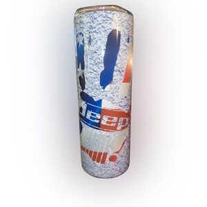 Jeep Hand with Grill 20oz Hot/Cold Tumbler with American Flag Design with Straw